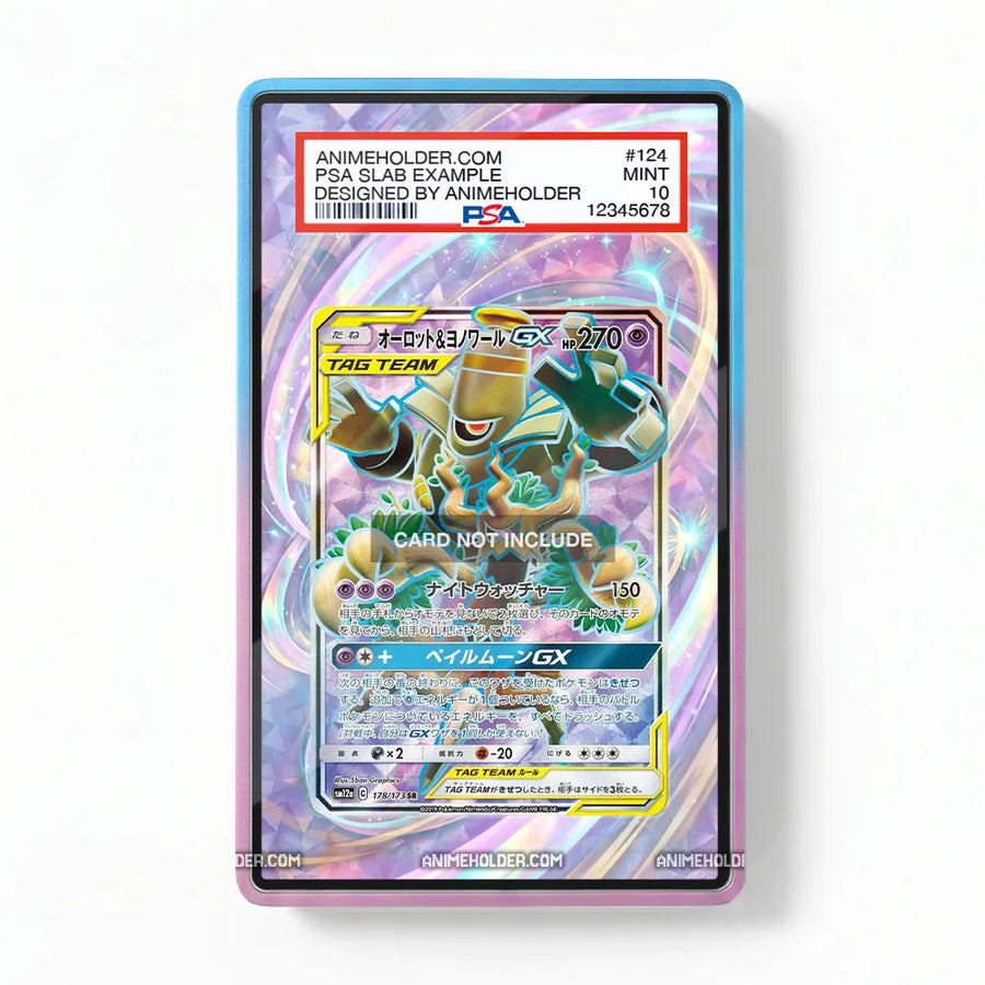 Rowlet & Alolan Exeggutor GX 178-173 SR Tag All Stars Pokemon Cards Custom Art Display Cases - PSA Slab Case - Front View
