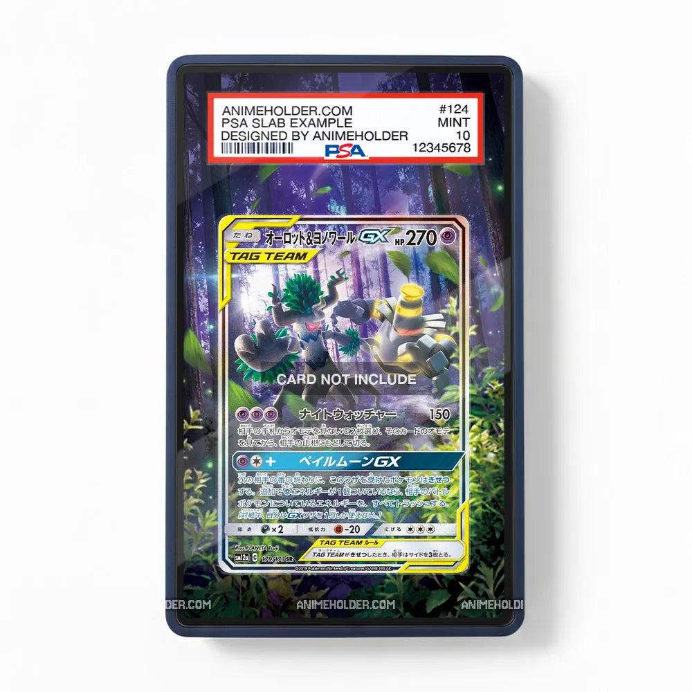 Rowlet & Alolan Exeggutor GX 179-173 SR Tag All Stars Pokemon Cards Custom Art Display Cases - PSA Slab Case - Front View