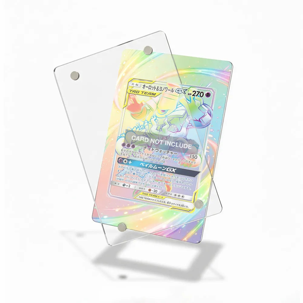Rowlet & Alolan Exeggutor GX 213-173 HR Tag All Stars Pokemon Cards Custom Art Display Cases - Magnetic Case - Detail View