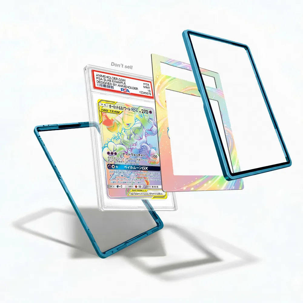 Rowlet & Alolan Exeggutor GX 213-173 HR Tag All Stars Pokemon Cards Custom Art Display Cases - PSA Slab Case - Detail View