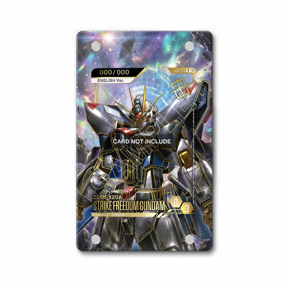 STRIKE FREEDOM GUNDAM EXBP-028 EX Base Gundam Cards Extended Art Display Cases - Magnetic Case - Front View