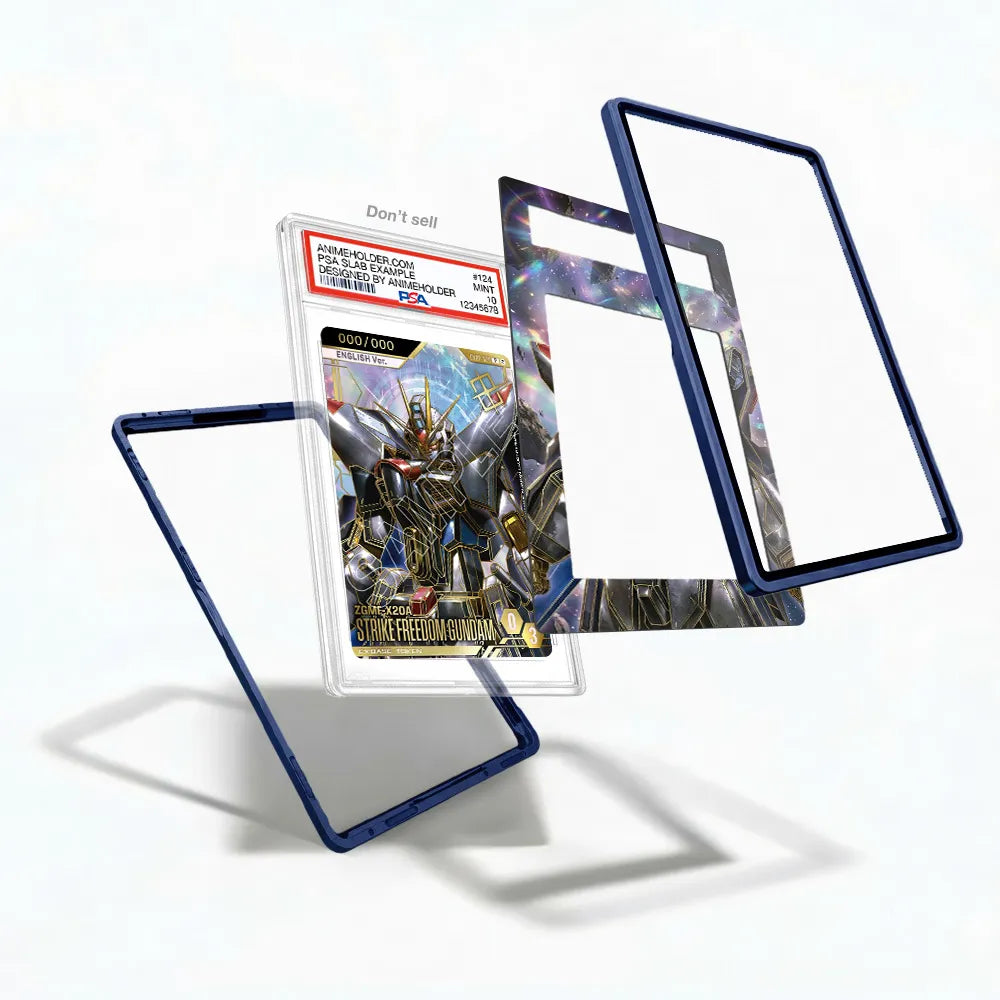 STRIKE FREEDOM GUNDAM EXBP-028 EX Base Gundam Cards Extended Art Display Cases - PSA Slab Case - Detail View