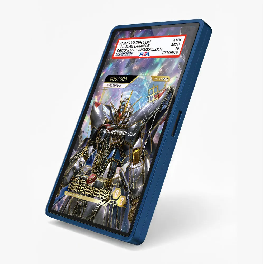 STRIKE FREEDOM GUNDAM EXBP-028 EX Base Gundam Cards Extended Art Display Cases - PSA Slab Case - Side View