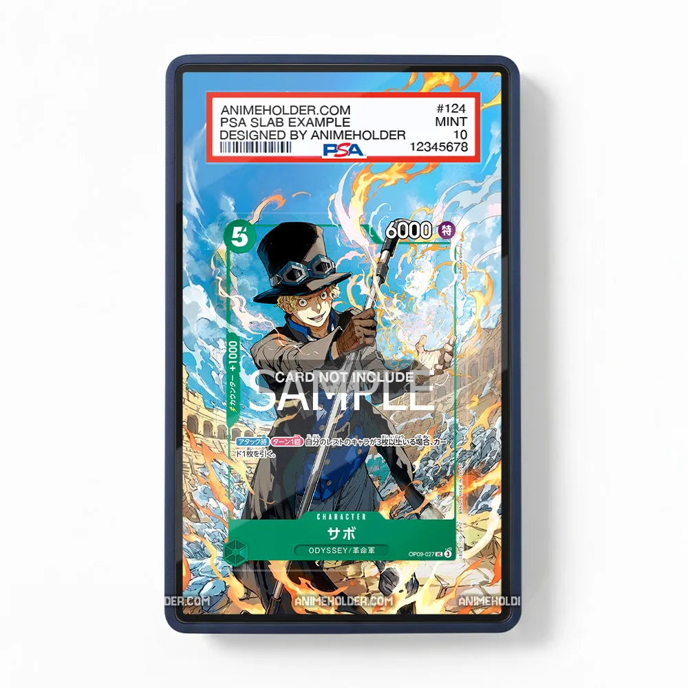 Sabo OP09-027 One Piece Extended Art Display Cases - PSA Slab Case - Front View