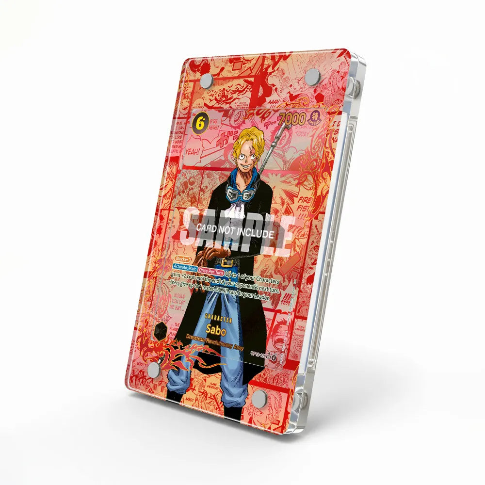 Sabo OP13-120 Red Manga OP13-Carrying On His Will Extended Art Display Cases - Magnetic Case - Side View