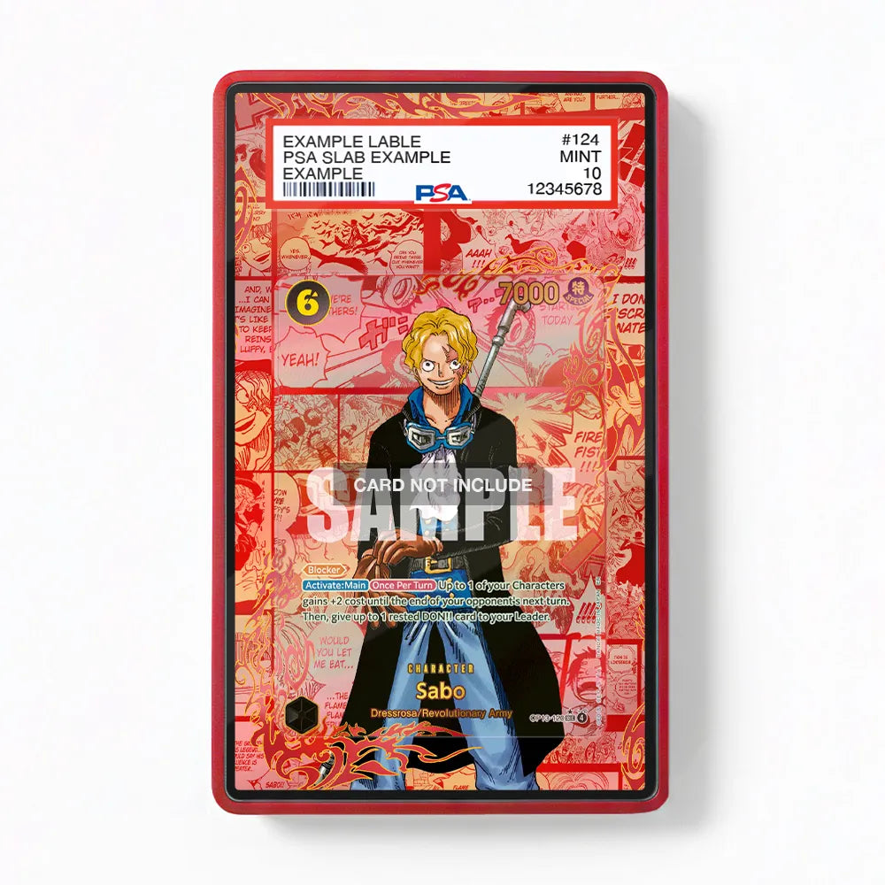 Sabo OP13-120 Red Manga OP13-Carrying On His Will Extended Art Display Cases - PSA Slab Case - Front View