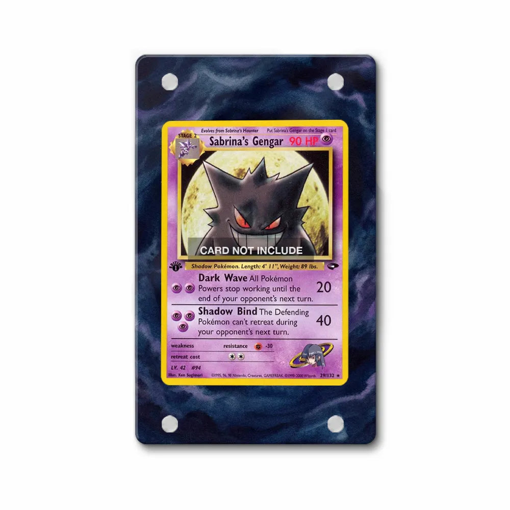 Sabrina's Gengar 29-132 Rare Gym Challenge Pokemon Cards Custom Art Display Cases - Magnetic Case - Front View