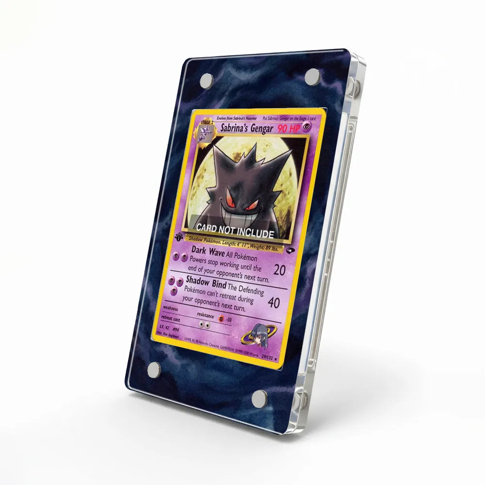 Sabrina's Gengar 29-132 Rare Gym Challenge Pokemon Cards Custom Art Display Cases - Magnetic Case - Side View
