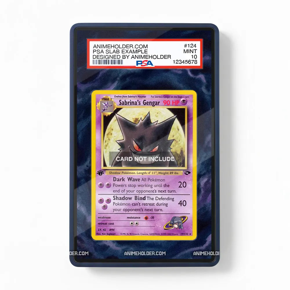 Sabrina's Gengar 29-132 Rare Gym Challenge Pokemon Cards Custom Art Display Cases - PSA Slab Case - Front View