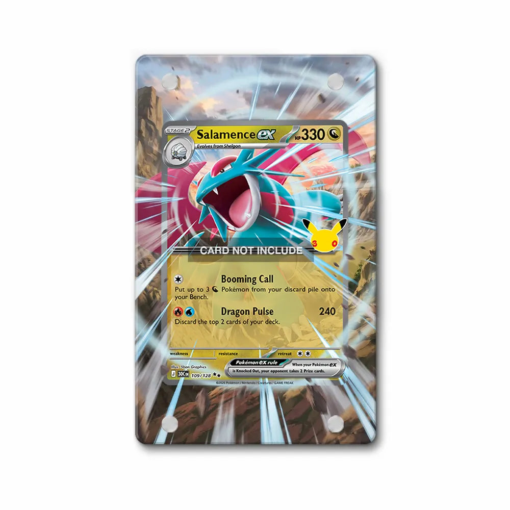 Salamence 109-125 30th Celebrations Pokemon Cards Custom Art Display Cases - Magnetic Case - Front View