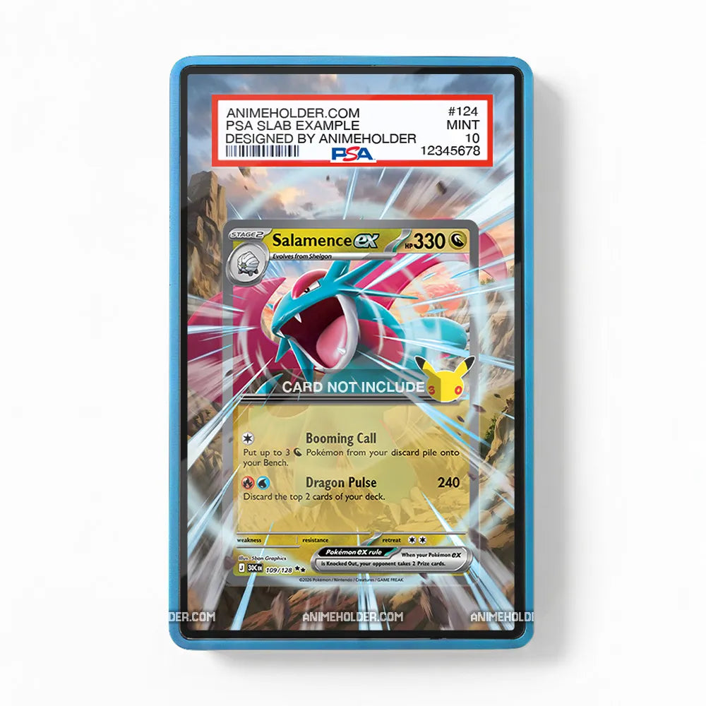 Salamence 109-125 30th Celebrations Pokemon Cards Custom Art Display Cases - PSA Slab Case - Front View