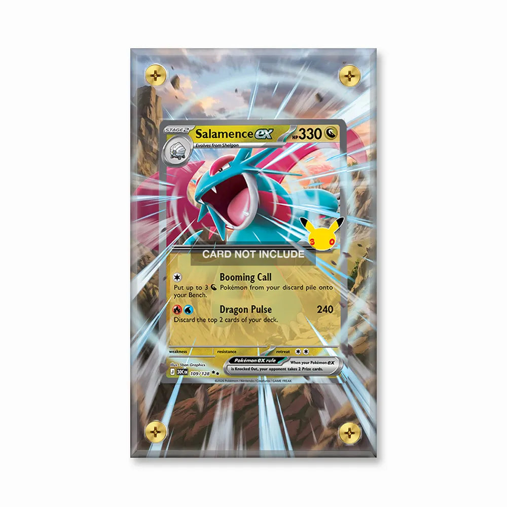 Salamence 109-125 30th Celebrations Pokemon Cards Custom Art Display Cases - Screws Case - Front View