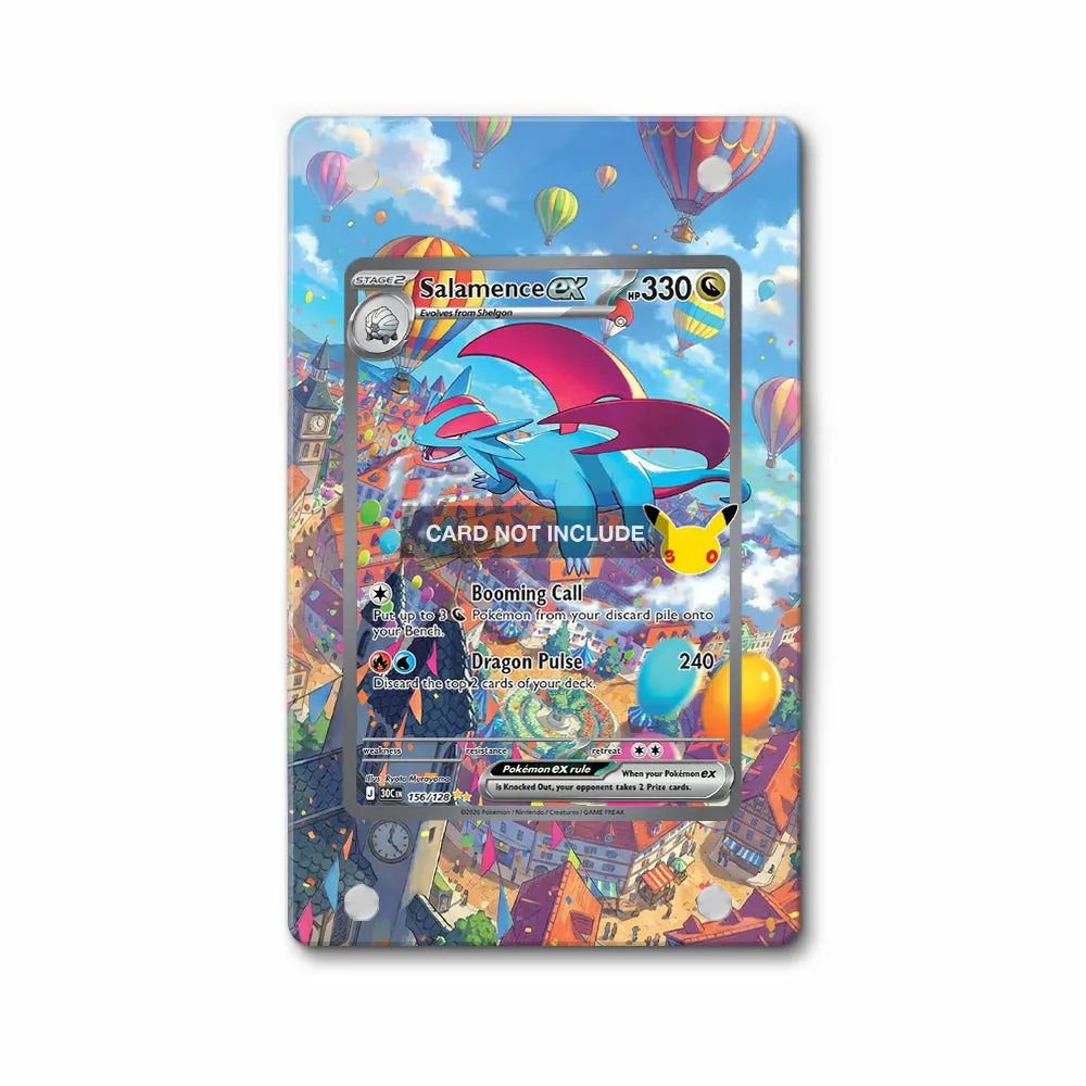 Salamence ex 156-128 30th Anniversary Pokemon Cards Custom Art Display Cases - PSA Slab Case - Front View