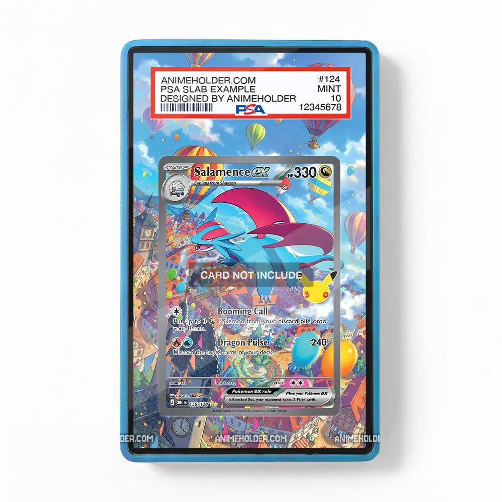 Salamence ex 156-128 30th Anniversary Pokemon Cards Custom Art Display Cases - PSA Slab Case - Front View