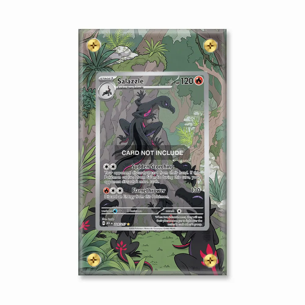 Salazzle 224-217 Ascended Heroes Pokemon Cards Extended Art Display Cases - Screws Case - Front View