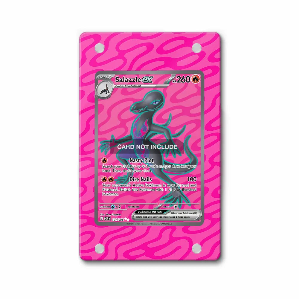 Salazzle ex 101-088 Perfect Order Pokemon Cards Extended Art Display Cases - Magnetic Case - Front View