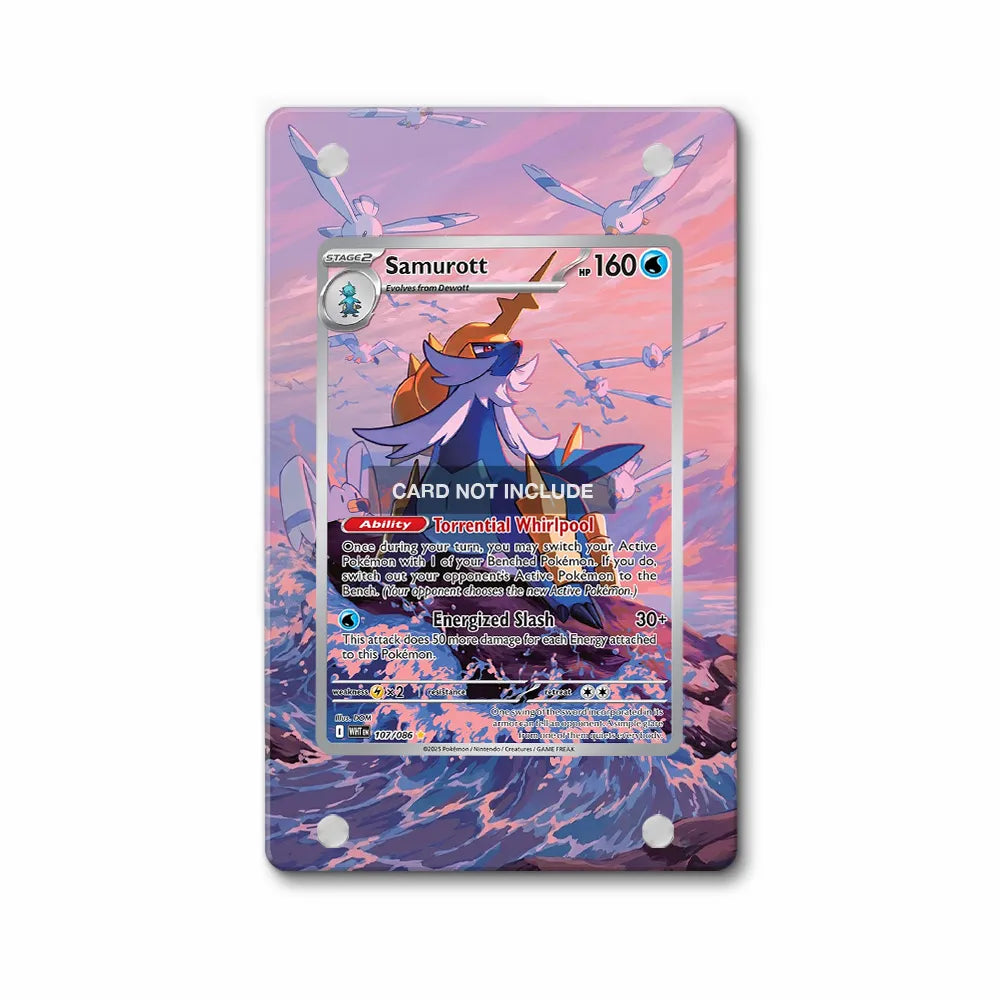 Samurott 107-086 White Flame Pokemon Cards Extended Art Display Cases - PSA Slab Case - Front View