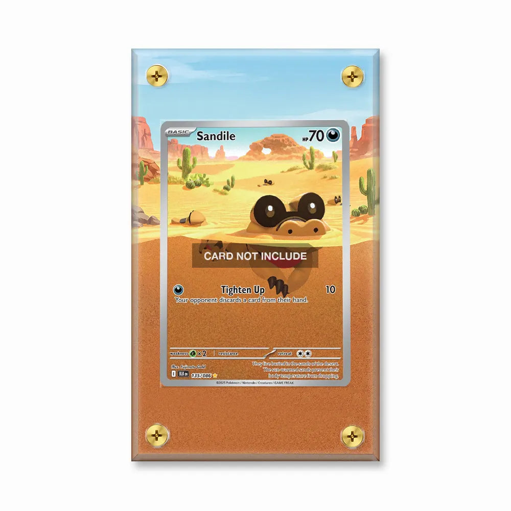 Sandile 135-086 Black Bolt Pokemon Cards Extended Art Display Cases - Screws Case - Front View