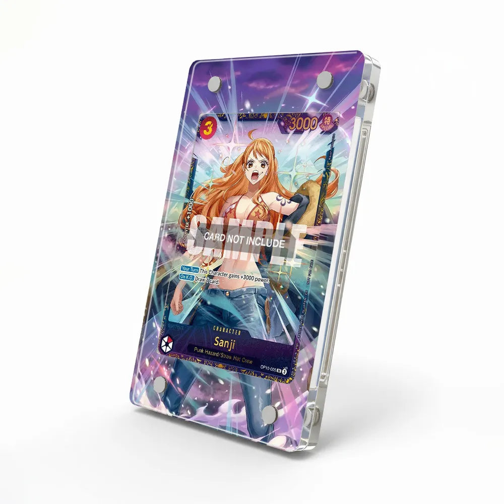 Sanji OP10-005 SR Flagship Battle One Piece Cards Custom Art Display Cases - Magnetic Case - Side View