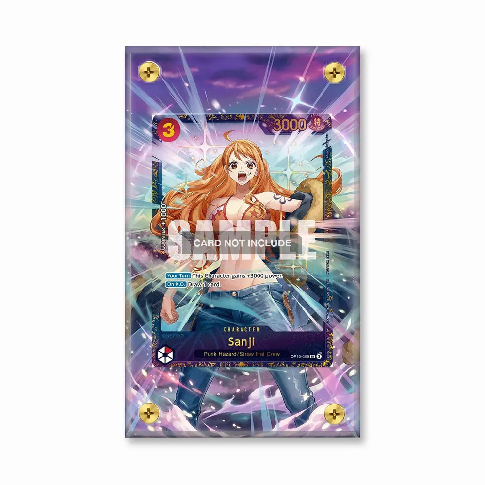 Sanji OP10-005 SR Flagship Battle One Piece Cards Custom Art Display Cases - Screws Case - Front View