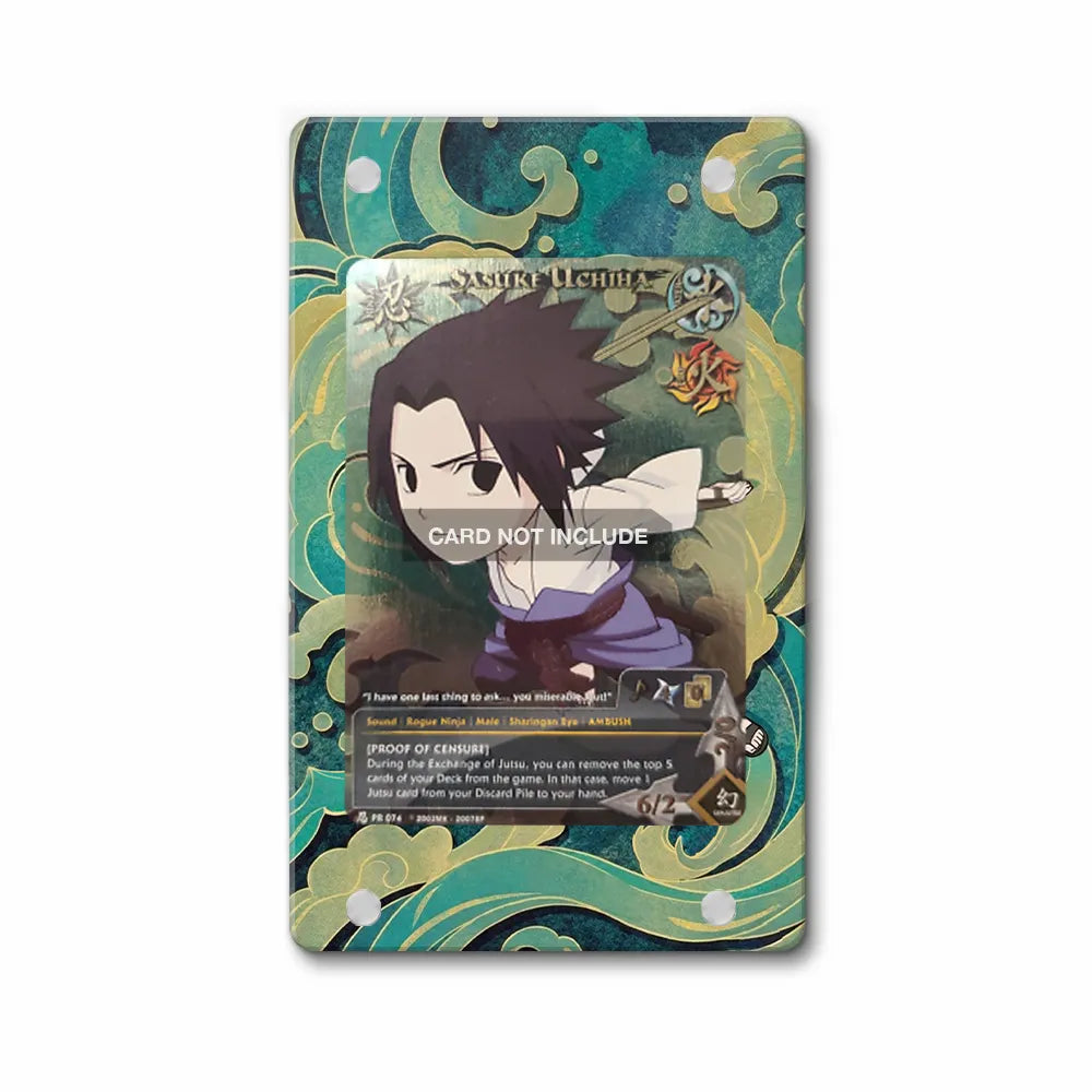 Sasuke Uchiha PR74 Ultimate Battle Tins Pokemon Cards Extended Art Display Cases - Magnetic Case - Front View