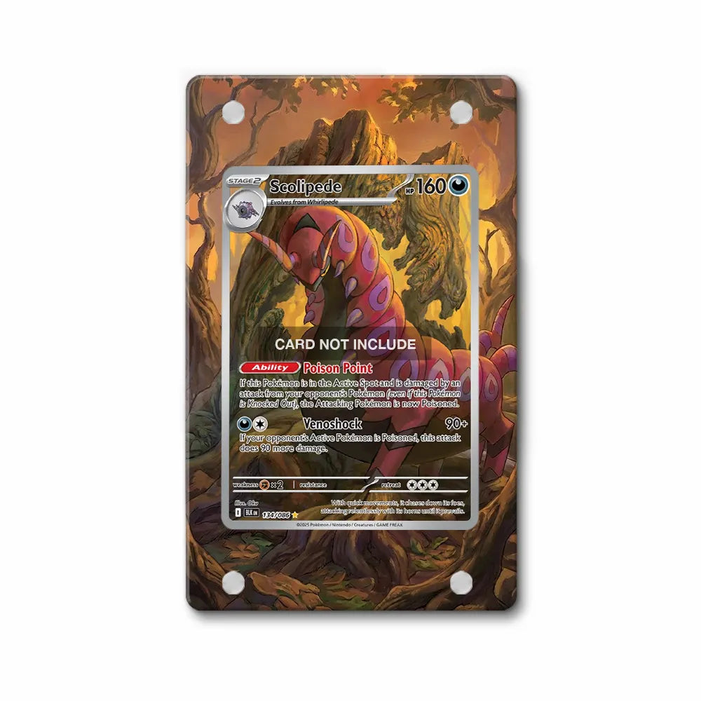 Scolipede 134-086 Black Bolt Pokemon Cards Extended Art Display Cases - PSA Slab Case - Front View