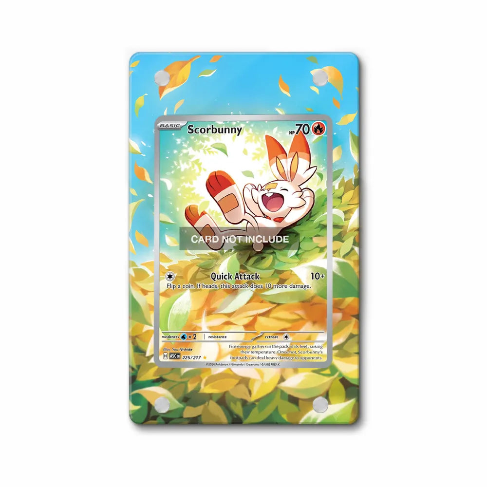 Scorbunny 225-217 151 Pokemon Cards Extended Art Display Cases - Magnetic Case - Front View
