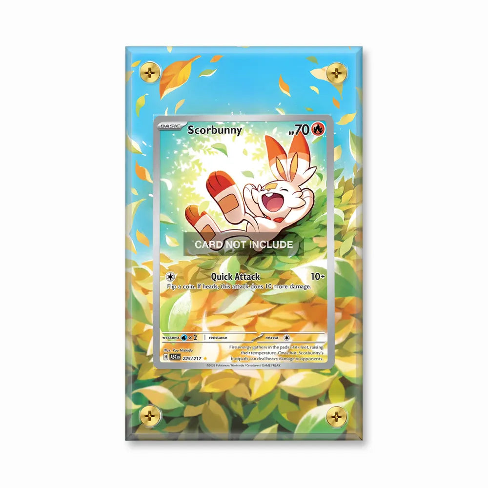 Scorbunny 225-217 151 Pokemon Cards Extended Art Display Cases - Screws Case - Front View
