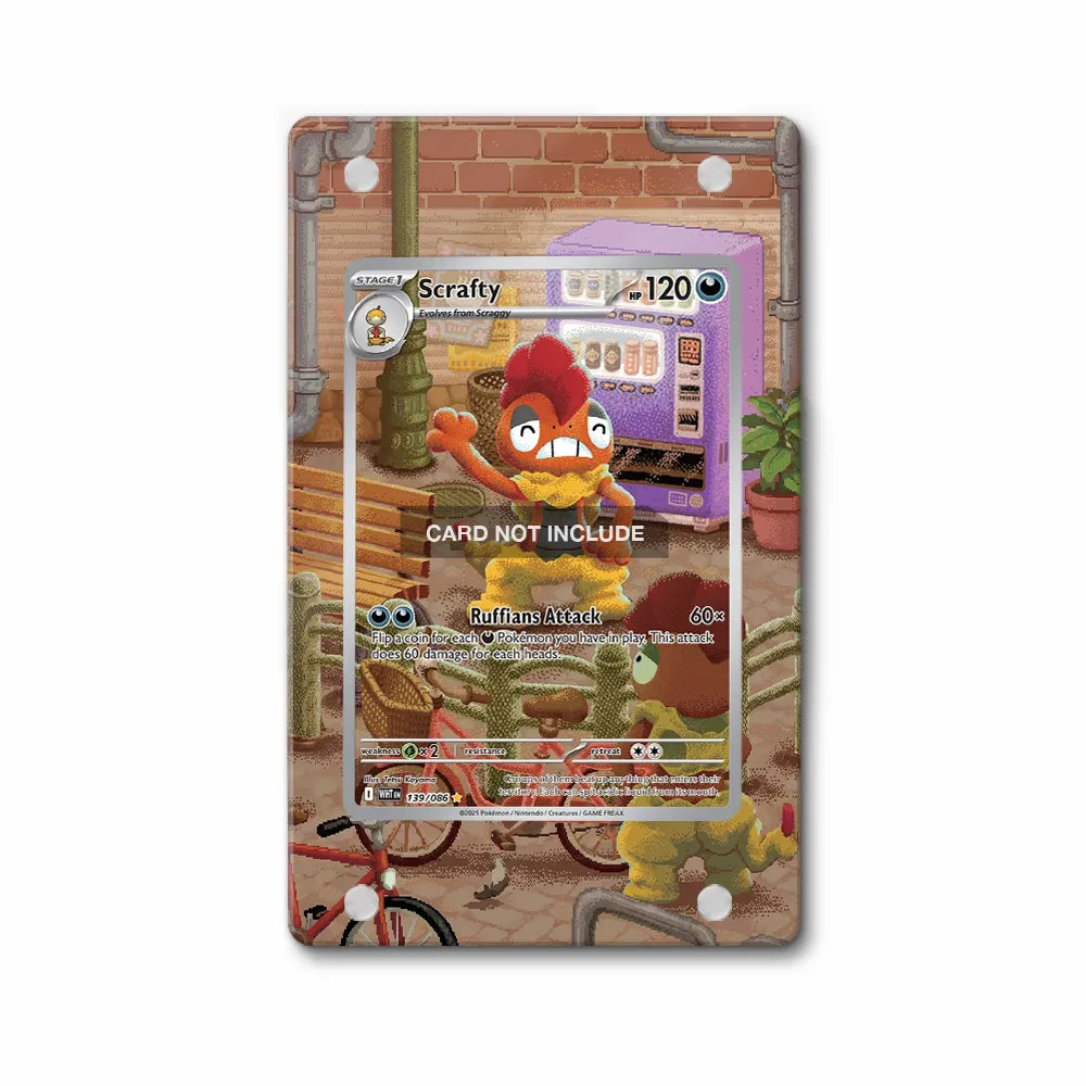 Scrafty 139-086 White Flame Pokemon Cards Extended Art Display Cases - PSA Slab Case - Front View