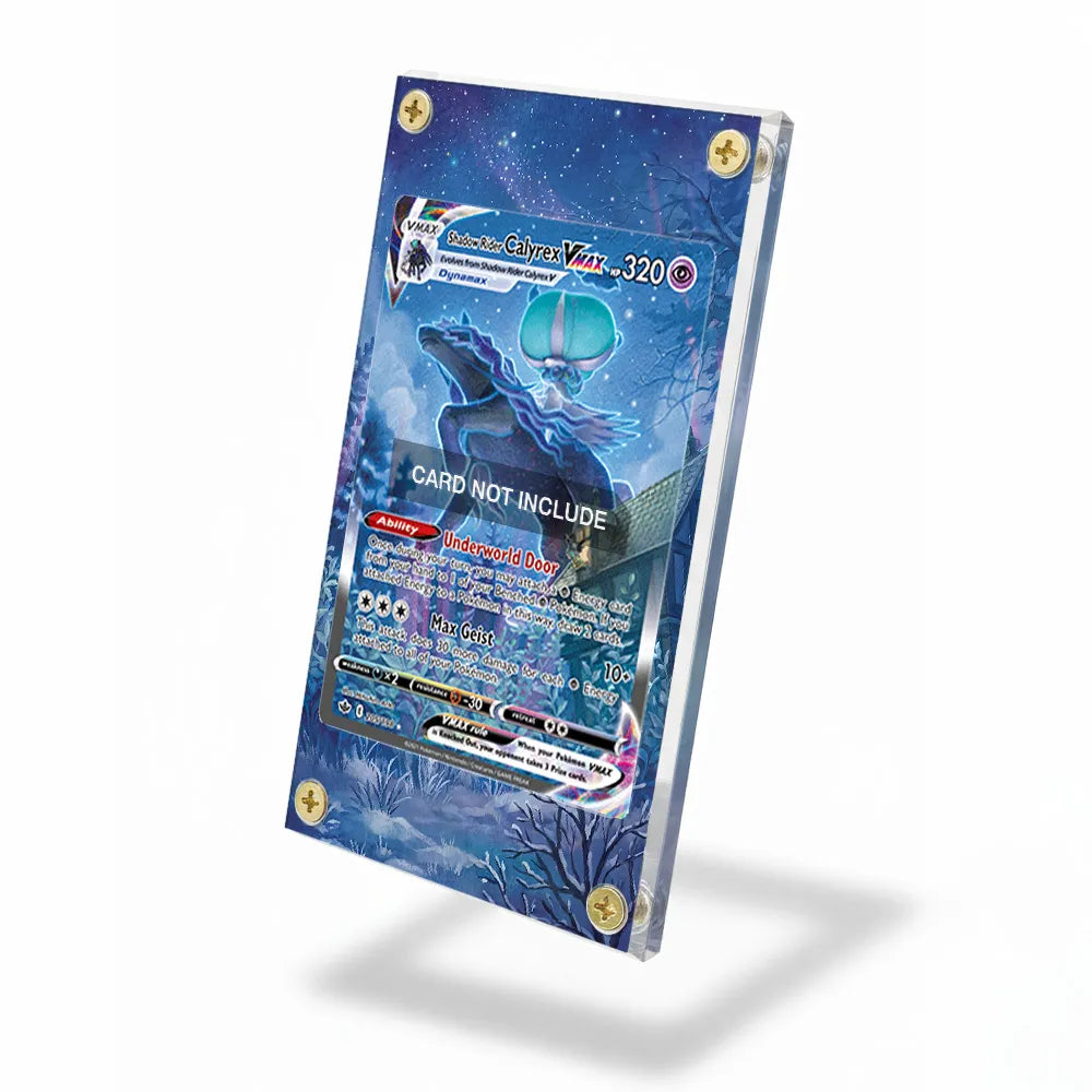 Shadow Rider Calyrex VMAX 205-198 SIR SAR Chilling Reign Alternate Art Extended Art Display Cases - Screws Case - Side View