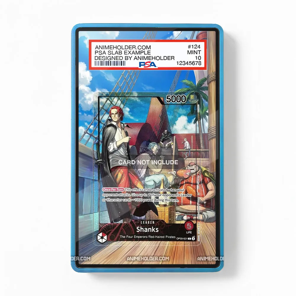 Shanks OP09-001 Magazine Exclusive One Piece Cards Custom Art Display Cases - PSA Slab Case - Front View