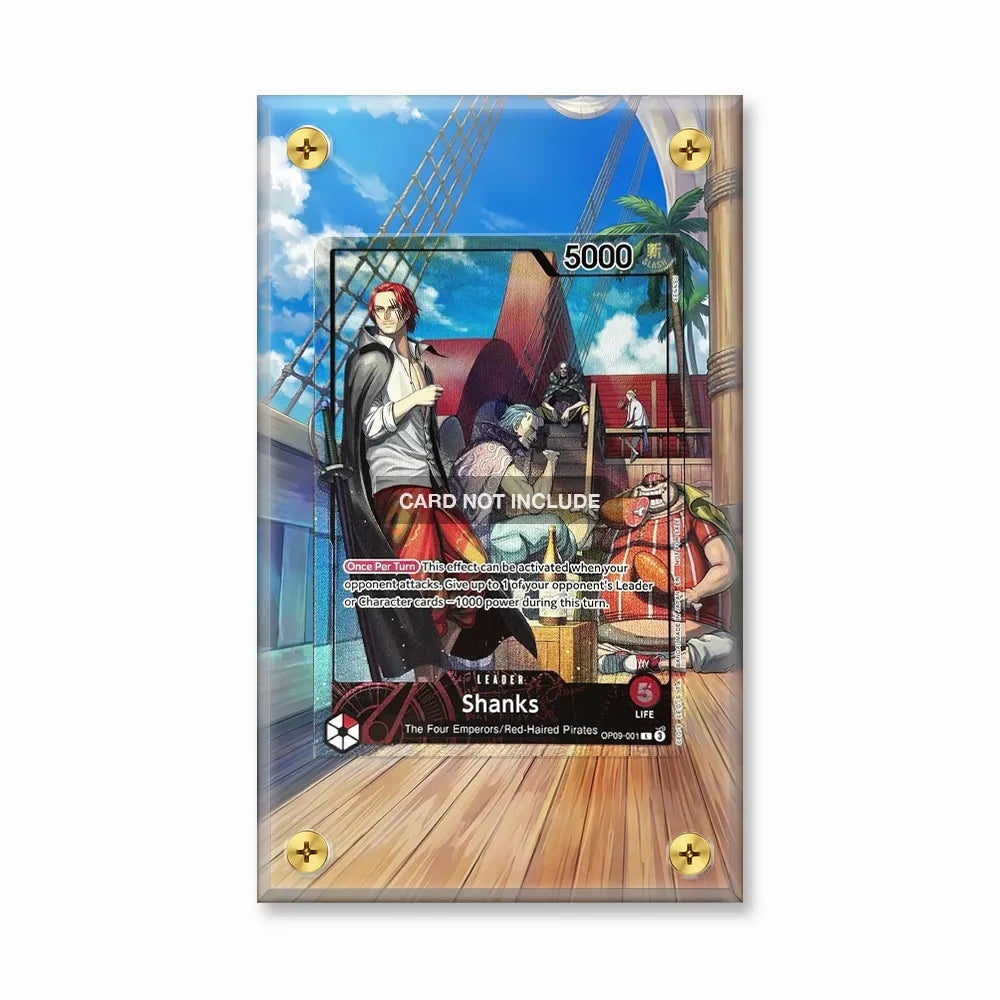 Shanks OP09-001 Magazine Exclusive One Piece Cards Custom Art Display Cases - Screws Case - Front View
