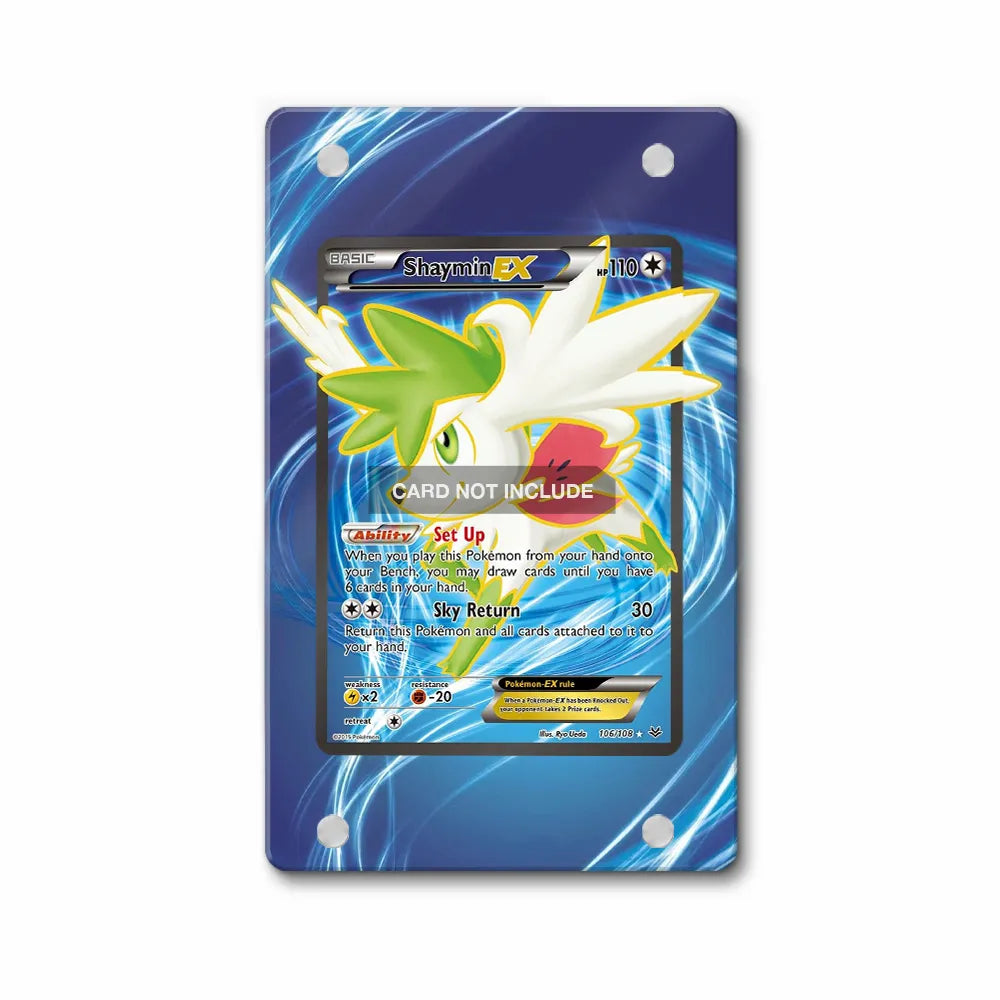 Shaymin EX 106-108 Ultra Rare Roaring Skies Pokemon Cards Custom Art Display Cases - PSA Slab Case - Front View