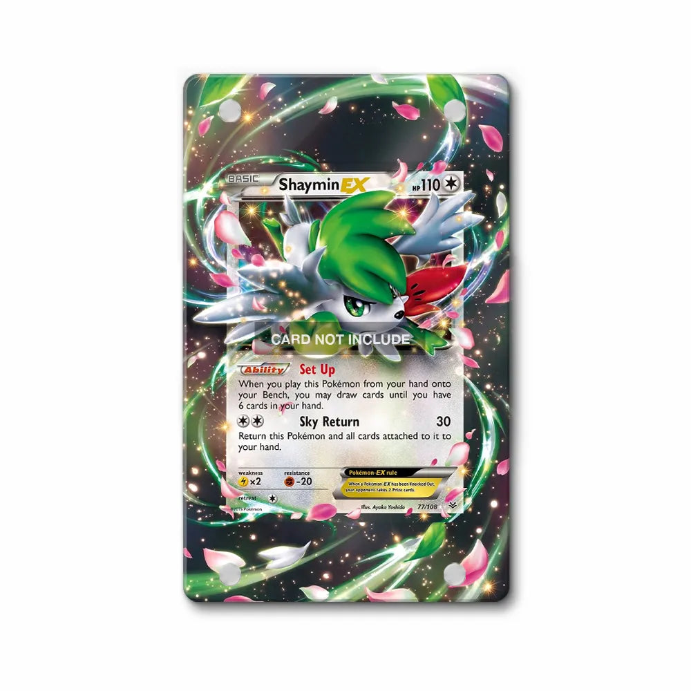 Shaymin EX 77-108 Ultra Rare Roaring Skies Pokemon Cards Custom Art Display Cases - Magnetic Case - Front View