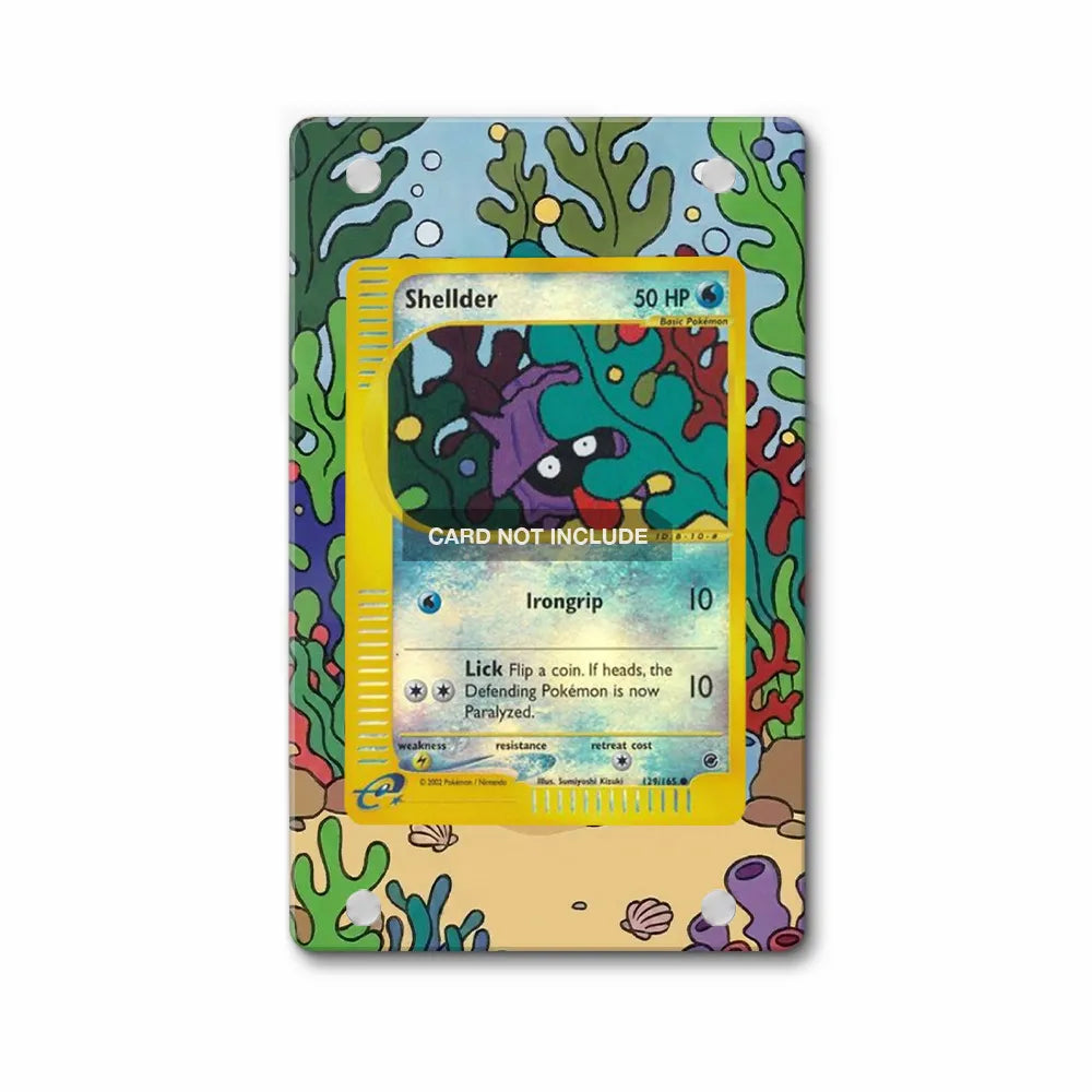 Shellder 129-165 Expedition Pokemon Cards Custom Art Display Cases - PSA Slab Case - Front View