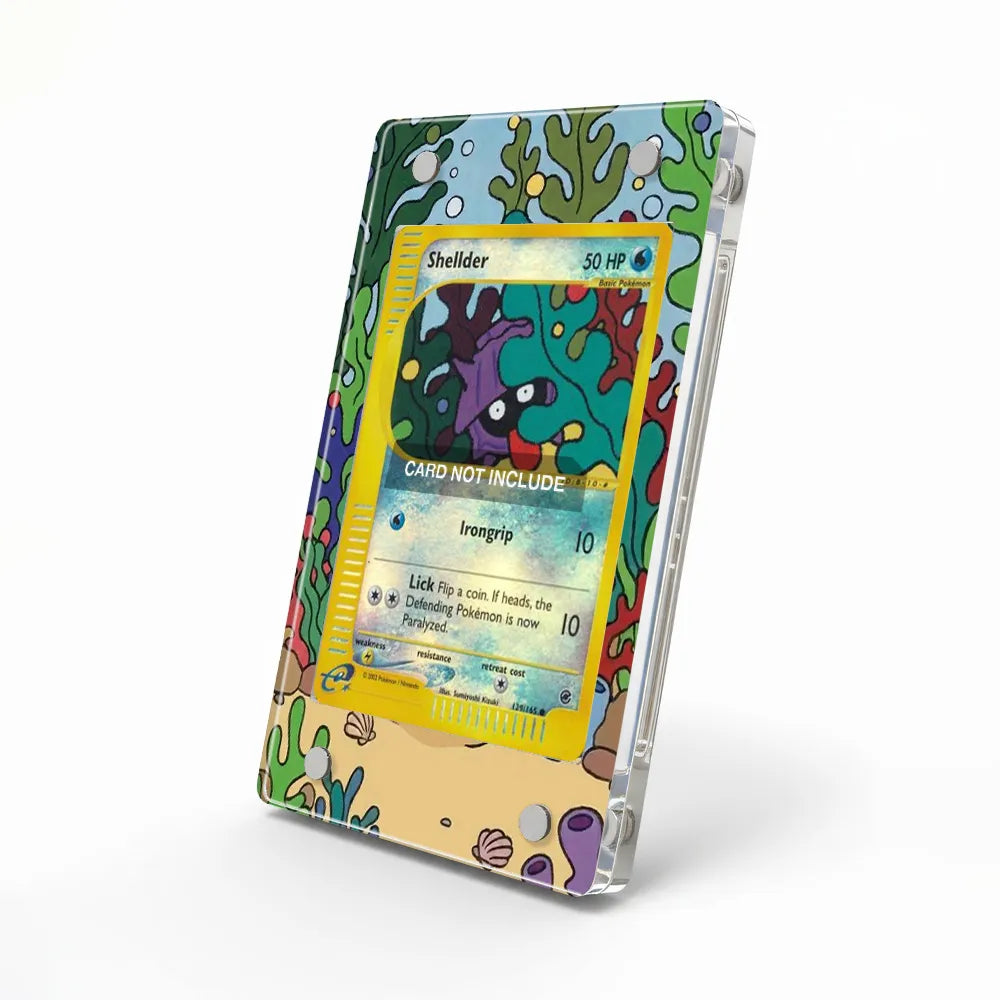 Shellder 129-165 Expedition Pokemon Cards Custom Art Display Cases - Magnetic Case - Side View