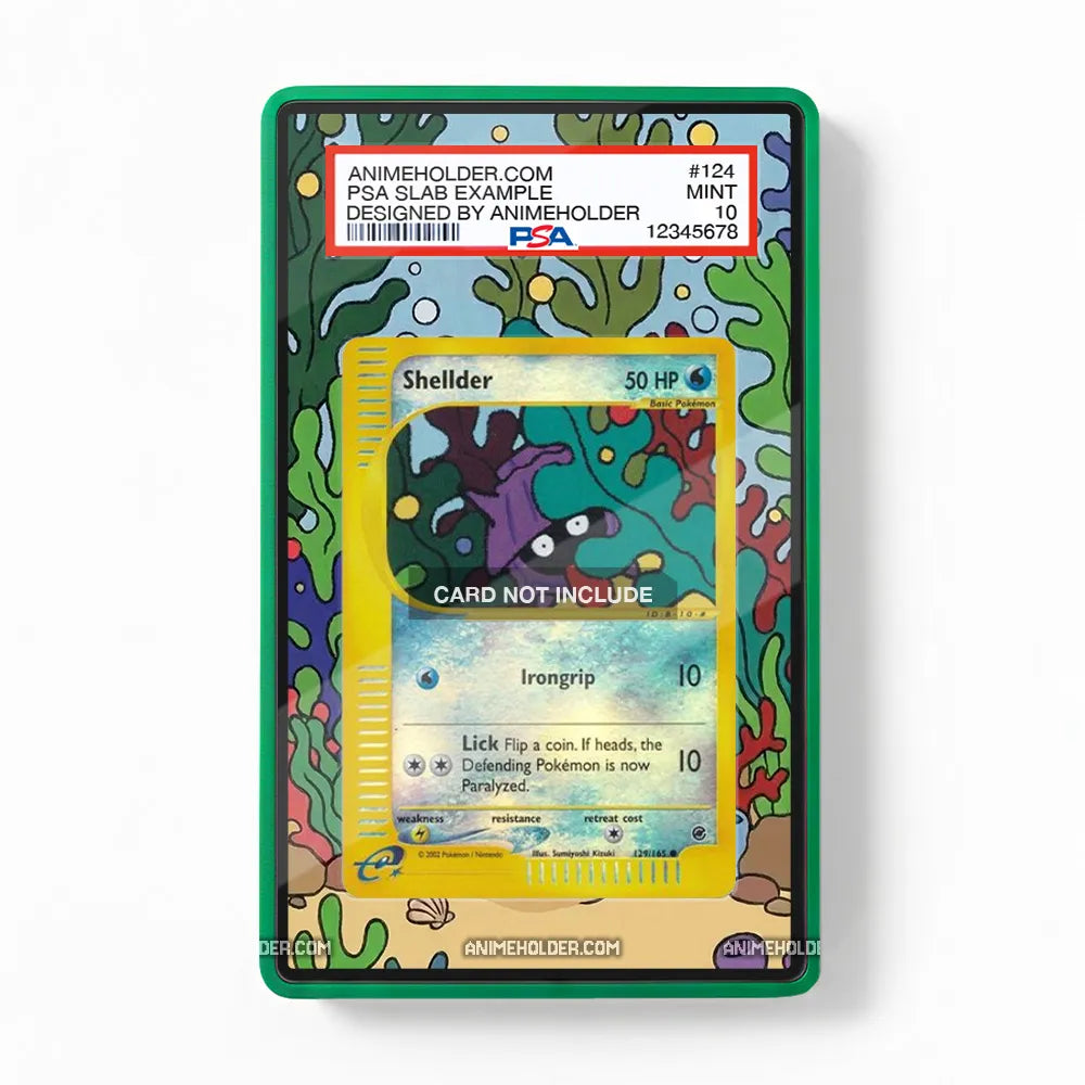 Shellder 129-165 Expedition Pokemon Cards Custom Art Display Cases - PSA Slab Case - Front View