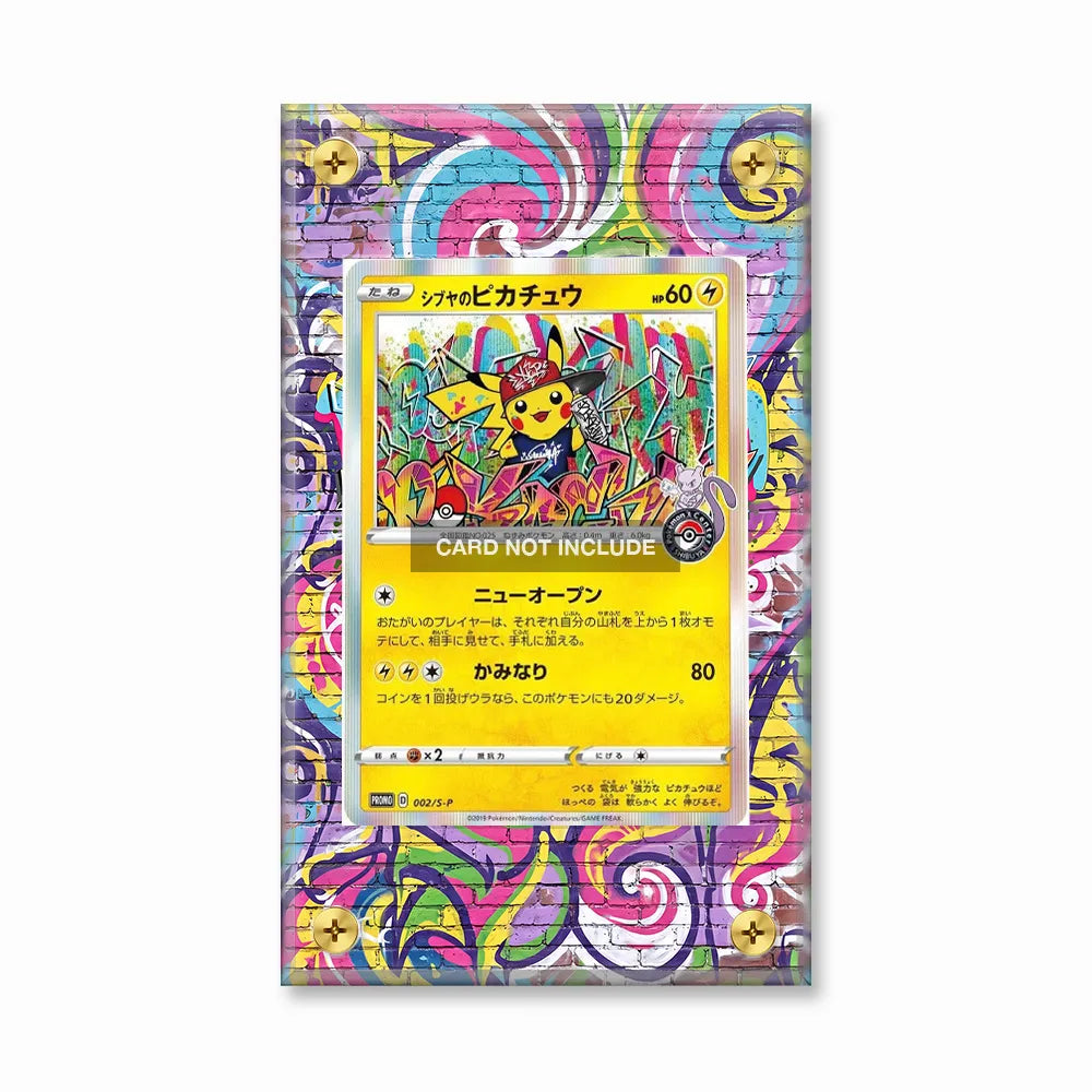 Shibuya Pikachu 002-S-P Promo Extended Art Display Cases - Screws Case - Front View