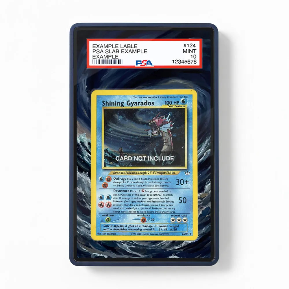 Shining Gyarados 65-64 Secret Rare Neo Revelation Extended Art Display Cases - PSA Slab Case - Front View