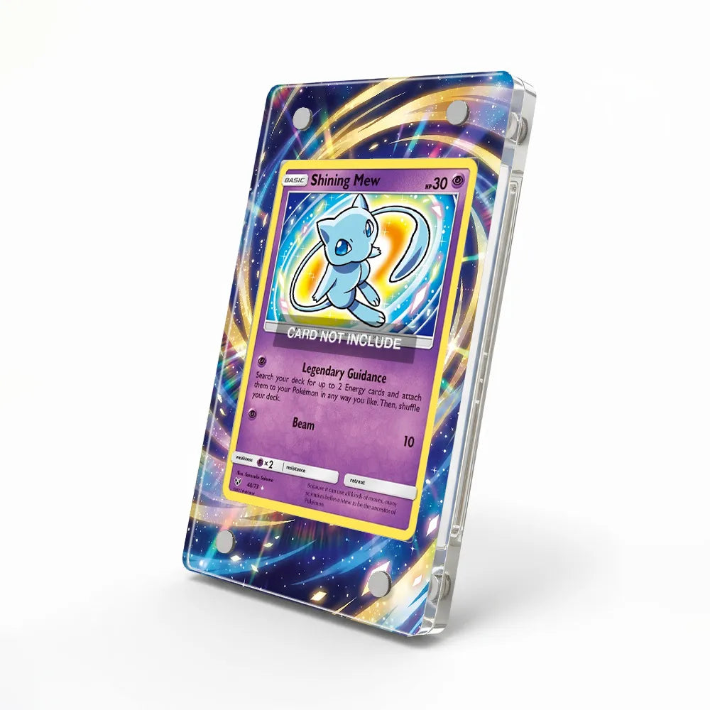Shining Mew 40-73 Shining Legends Pokemon Cards Custom Art Display Cases - Magnetic Case - Side View