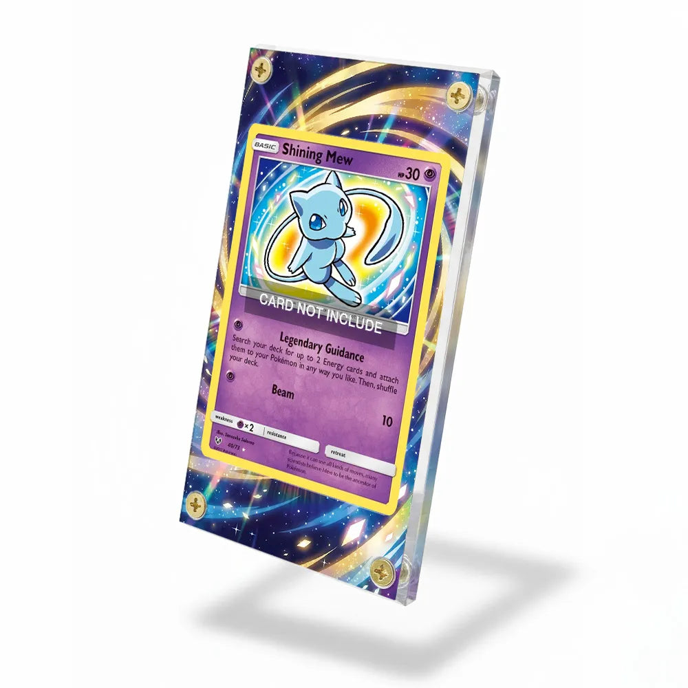 Shining Mew 40-73 Shining Legends Pokemon Cards Custom Art Display Cases - Screws Case - Side View