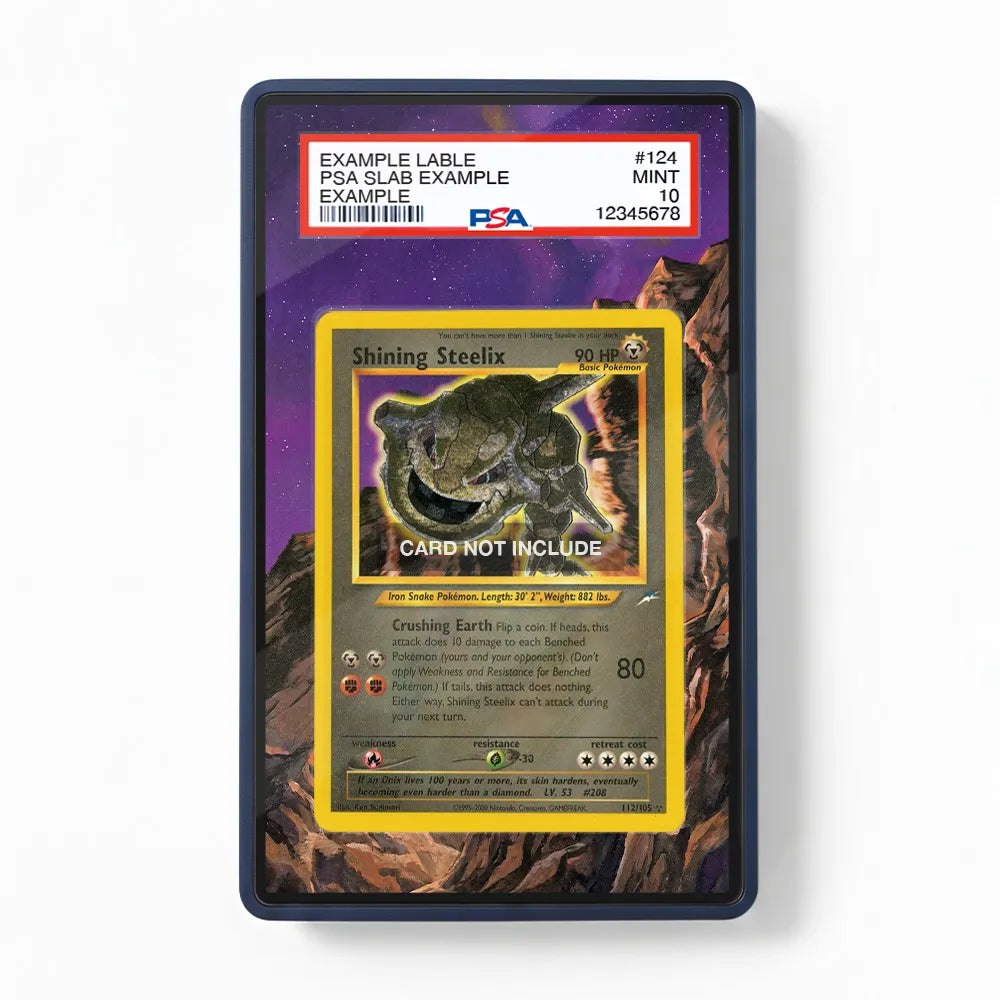 Shining Steelix 112-105 Secret Rare Neo Destiny Extended Art Display Cases - PSA Slab Case - Front View