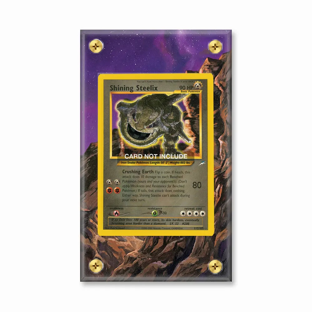 Shining Steelix 112-105 Secret Rare Neo Destiny Extended Art Display Cases - Screws Case - Front View