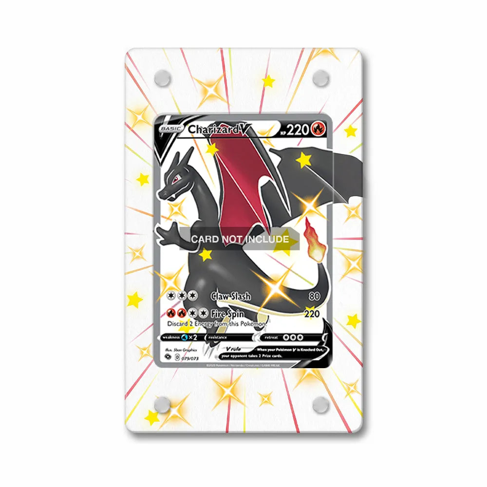 Shiny Charizard V 079-073 SR Champion's Path Extended Art Display Cases - PSA Slab Case - Front View