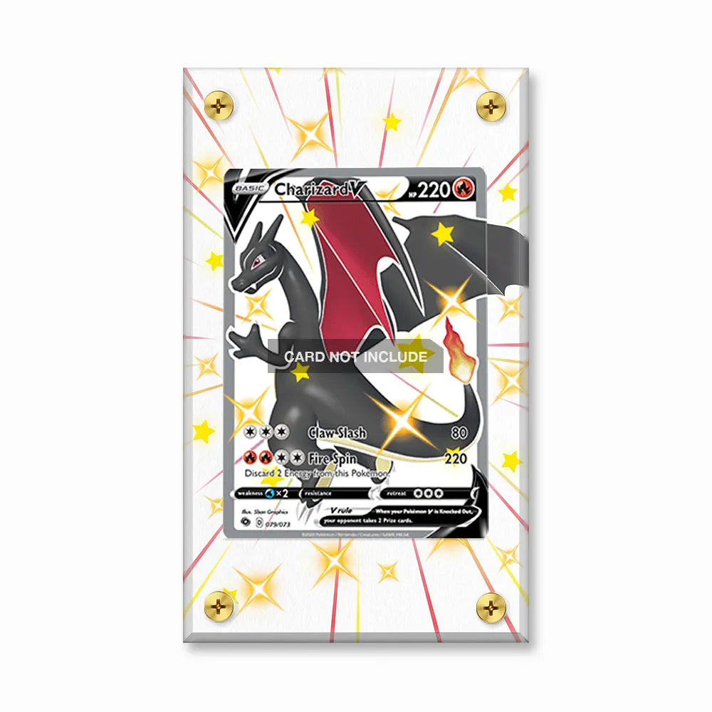 Shiny Charizard V 079-073 SR Champion's Path Extended Art Display Cases - Screws Case - Front View