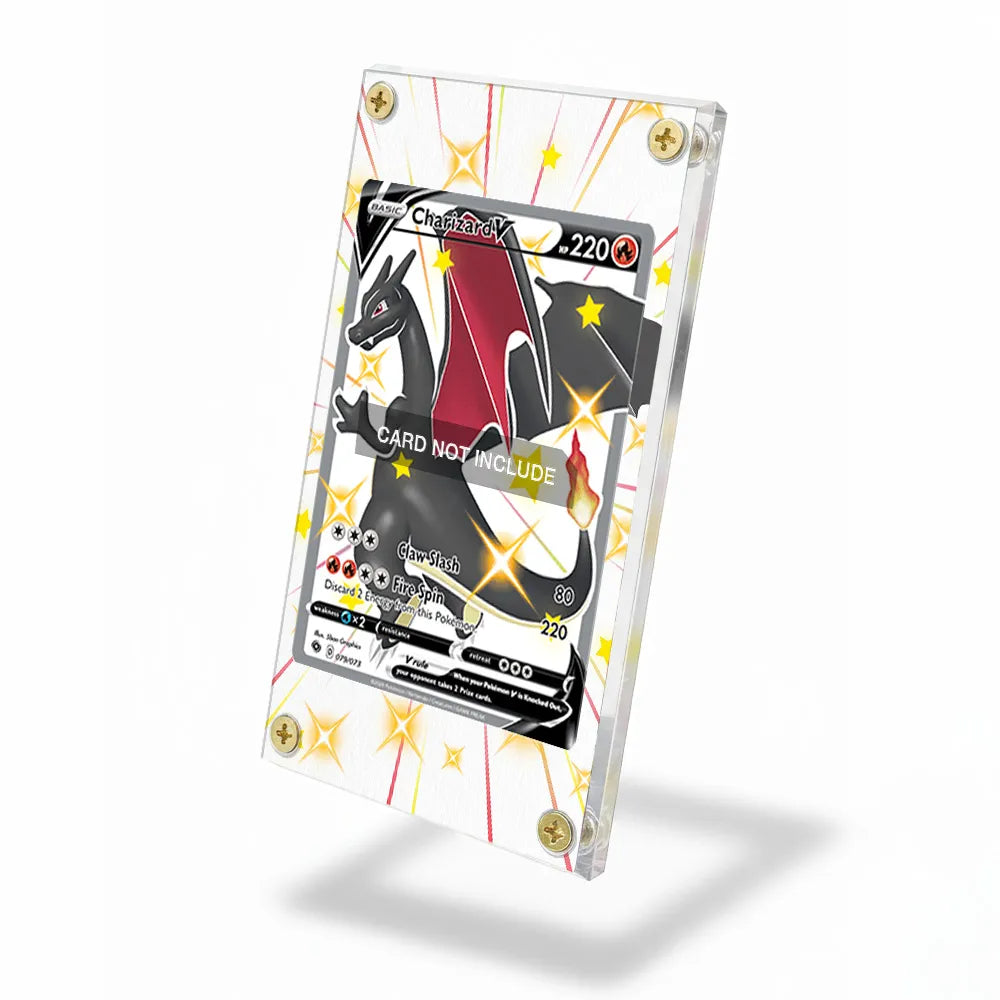 Shiny Charizard V 079-073 SR Champion's Path Extended Art Display Cases - Screws Case - Side View