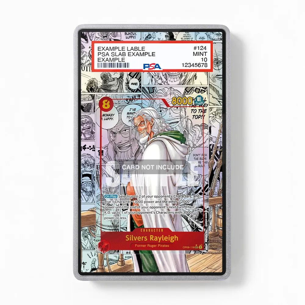Silvers Rayleigh OP08-118 SEC Manga Two Legends Extended Art Display Cases - PSA Slab Case - Front View