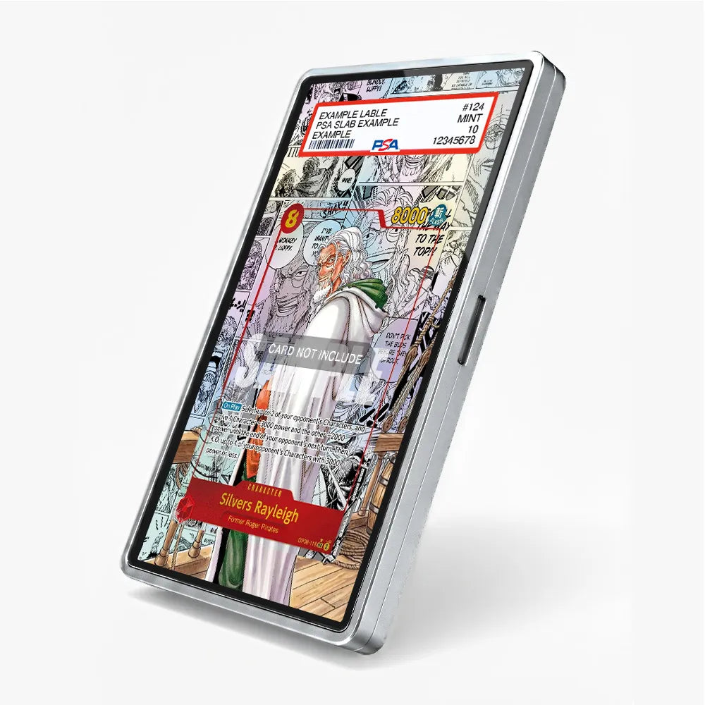Silvers Rayleigh OP08-118 SEC Manga Two Legends Extended Art Display Cases - PSA Slab Case - Side View