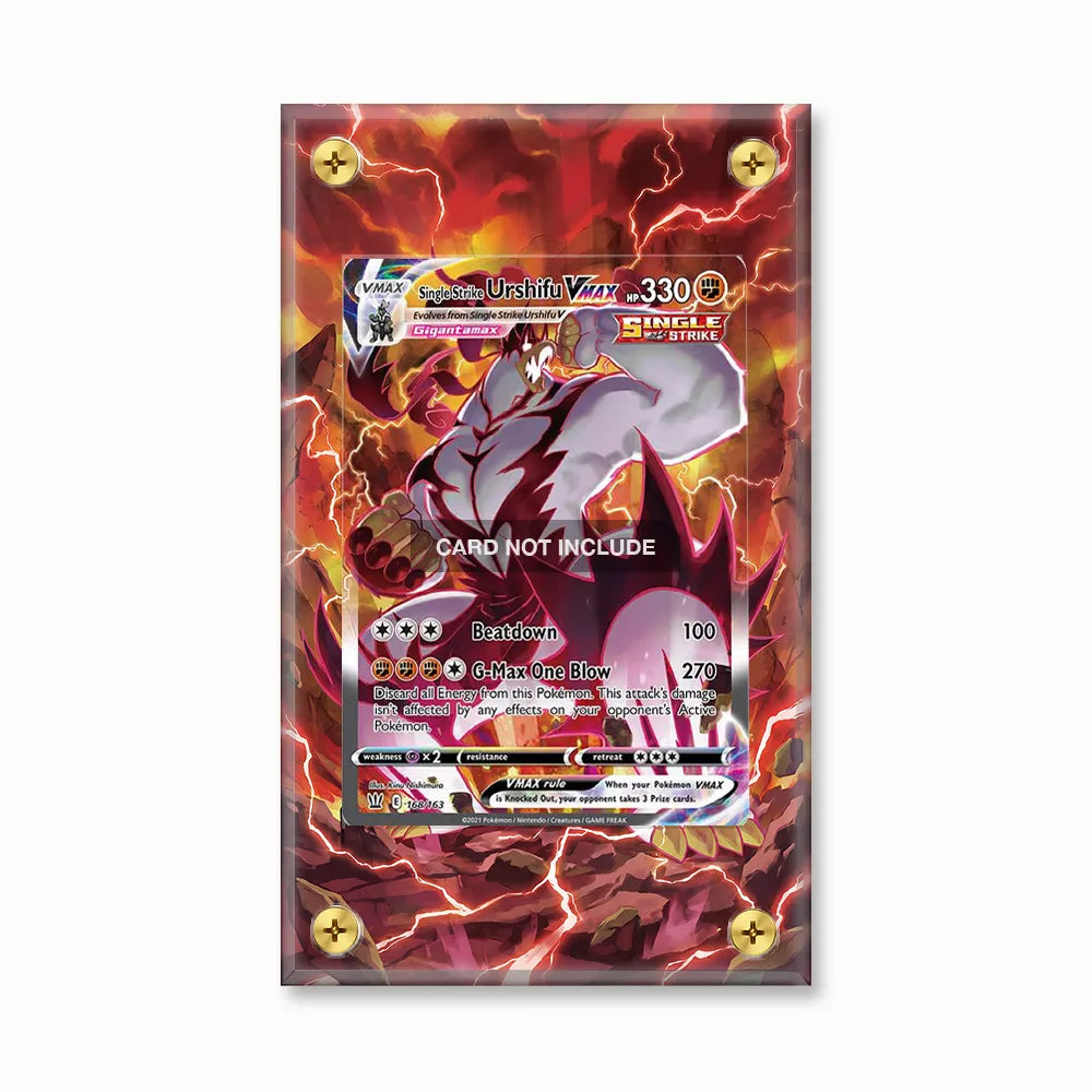 Single Strike Urshifu VMAX 168-163 SIR SAR Battle Styles Alternate Art Extended Art Display Cases - Screws Case - Front View
