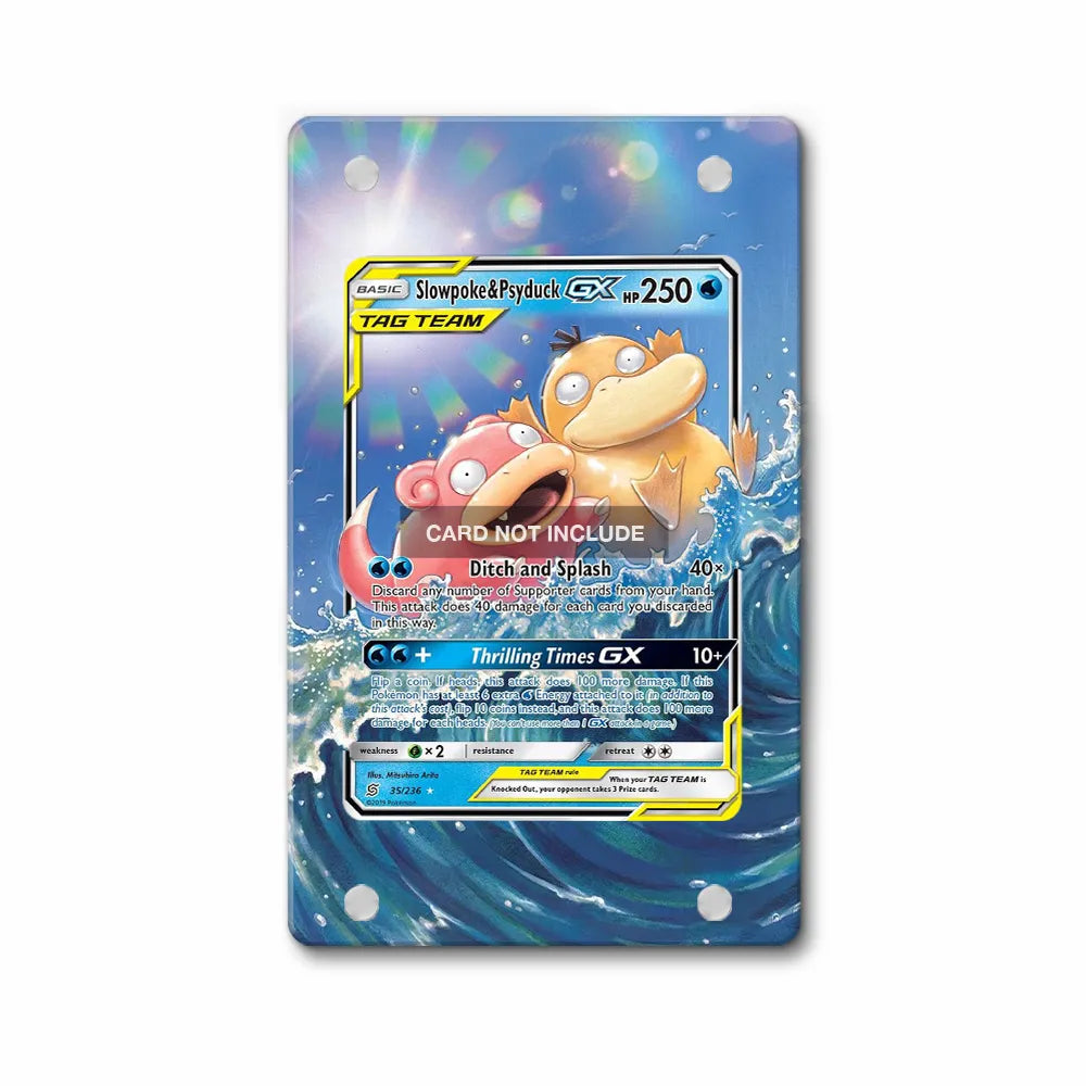 Slowpoke & Psyduck GX 35-236 Tag Team GX Unified Minds Pokemon Cards Extended Art Display Cases - Magnetic Case - Front View